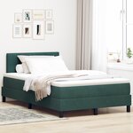 vidaXL Lit à ressorts avec matelas et LED vert foncé 120x200 cm en velours