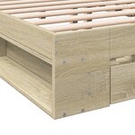 vidaXL Cadre de lit avec tiroirs sans matelas chêne sonoma 140x200 cm