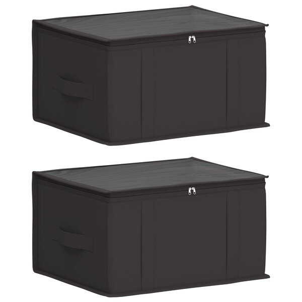 vidaXL Boîte de rangement avec fenêtre transparente 2 pc Tissu intissé