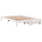 vidaXL Cadre de lit avec tiroirs sans matelas blanc 135x190 cm