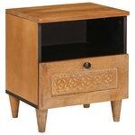 vidaXL Table de chevet avec tiroir Marron clair 40 x 33 x 46 cm