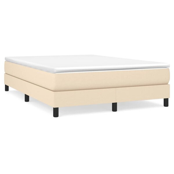 vidaXL Sommier à lattes de lit avec matelas Crème 160x200 cm Tissu