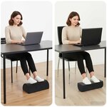 vidaXL Coussin de repose-pieds Uni Noir 42 x 18 x 13 cm