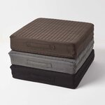 Coussin d'assise déhoussable en suédine  Noir - HOMESCAPES