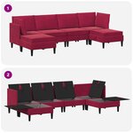 vidaXL Ensemble de meubles pour le salon 6 Pièces Bordeaux Velours