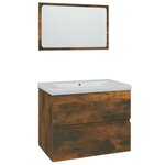 vidaXL Meubles de salle de bain Chêne fumé Bois d'ingénierie