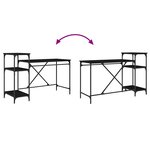 vidaXL Bureau Chêne noir 135 x 50 x 90 cm Bois d'ingénierie