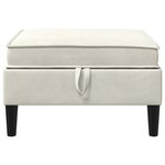 vidaXL Pouf avec Rangement Crème Velours