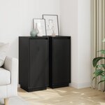 vidaXL Buffets 2 Pièces Noir 31 5x34x75 cm Bois massif de pin