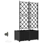 vidaXL Pots de jardin Noir 80 x 40 x 142 cm Acier