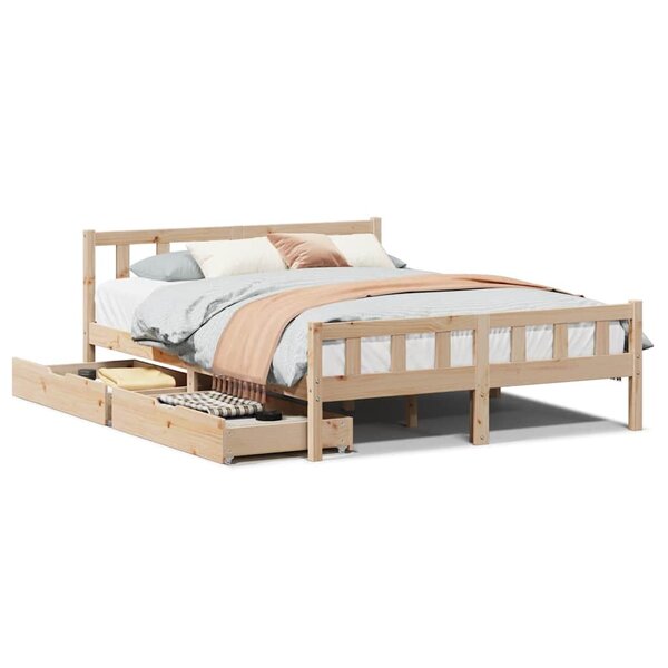 vidaXL Cadre de lit sans matelas 160x200 cm bois massif de pin