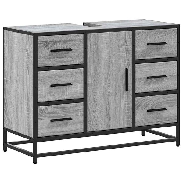 vidaXL Armoire lavabo de salle de bain sonoma gris bois d'ingénierie