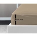 Drap housse beige 100  coton 140 x 190 x 30 cm
