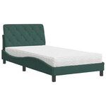 vidaXL Lit avec matelas vert foncé 100x200 cm velours