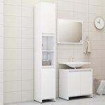 vidaXL Ensemble de meubles de bain 3Pièces Blanc brillant Bois ingénierie