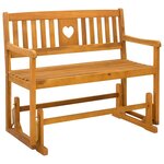vidaXL Banc à bascule de jardin Naturel 110 x 59 x 97 cm
