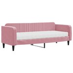 vidaXL Lit de jour avec matelas rose 80x200 cm velours
