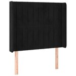 vidaXL Tête de lit avec oreilles Noir 103x16x118/128 cm Velours