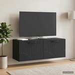 vidaXL Meuble TV mural Noir 78 5 x 31 x 30 cm Bois d'ingénierie