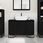 vidaXL Cabinet Sous Évier Chêne noir 91 x 35 x 60 cm Bois d'ingénierie