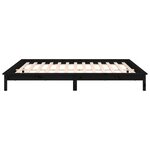 vidaXL Cadre de lit à LED sans matelas noir 200x200 cm bois massif
