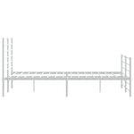 vidaXL Cadre de lit métal avec tête de lit/pied de lit blanc 120x190cm
