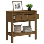 vidaXL Table console Marron miel 75x35x75 cm Bois massif de pin