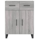 vidaXL Buffet haut Sonoma gris 69 5x34x180 cm Bois d'ingénierie