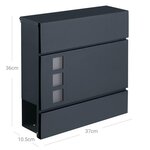 Boîte aux lettres moderne avec porte-journaux couvercle verrouillable facile à installer gris anthracite 12_0001646