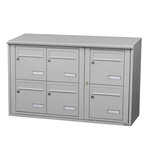 Bloc collectif Leabox 3x2  grade 3  simple face  extérieur  fixation murale  gris clair ral 7035 finition brillante