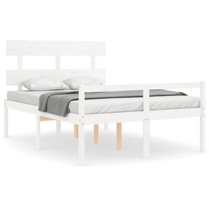 vidaXL Lit pour personne âgée sans matelas blanc 120x200cm bois massif
