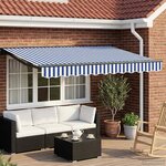 vidaXL Auvent rétractable électrique Bleu  Blanc  Anthracite 3 5 x 2 m