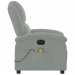 vidaXL Fauteuil inclinable électrique de massage gris clair velours