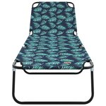 vidaXL Transat pliant 2 Pièces Portable Motif feuille Tissu Oxford 600D