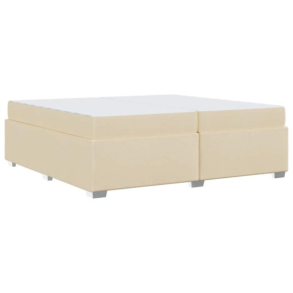 vidaXL Cadre de lit Crème 200 x 200 cm tissu