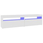 vidaXL Meubles TV 2 Pièces avec lumières LED Blanc 75x35x40 cm