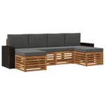 vidaXL Ensemble de canapés d'extérieur 6 pc Naturel et Anthracite