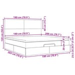 VidaXL Cadre de lit ottoman et matelas gris clair 180x200cm velours