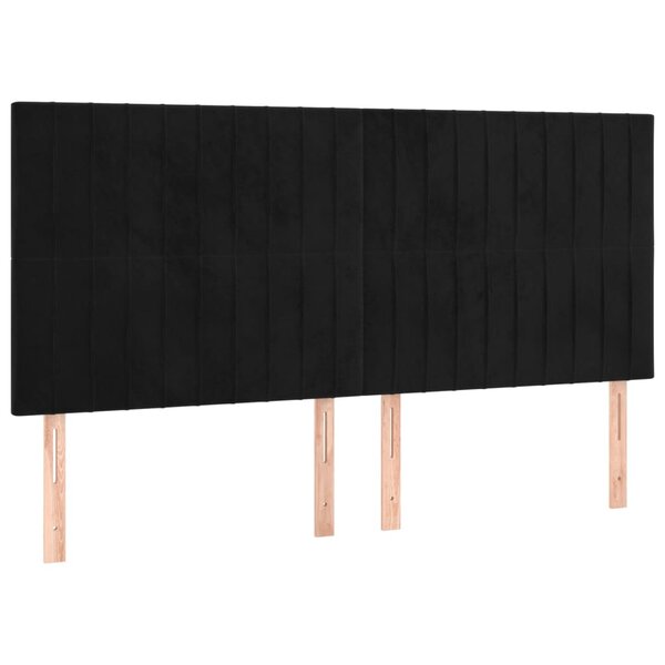 vidaXL Tête de lit Noir 200x5x118/128 cm Velours
