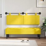 vidaXL Tête de lit suspendue Jaune clair Tissu en velours côtelé