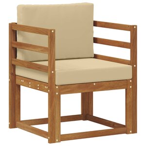vidaXL Canapé d’extérieur Bois d'acacia massif et polyester Naturel