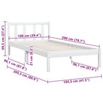 vidaXL Cadre de lit Blanc Bois de pin massif 100x200 cm