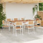 Ensemble de salle à manger de jardin vidaXL 9 pièces en teck massif