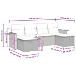 vidaXL Salon de jardin 6 Pièces avec coussins gris résine tressée