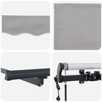 vidaXL Auvent Rétractable Gris clair 600 × 300 cm Tissu et Aluminium