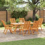 vidaXL Ensemble de salle à manger pour jardin 7 Pièces Marron