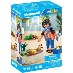 PLAYMOBIL 71748 - My Life Garçon avec famille de tortues dans un terrarium