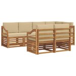 vidaXL Ensemble de canapés d'extérieur 7 pc Naturel et Beige Polyester