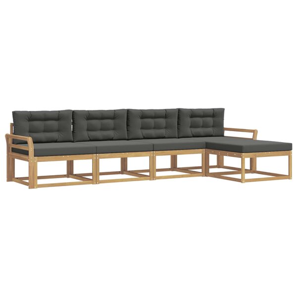 vidaXL Ensemble de canapés d'extérieur 4 pc Blanc et anthracite