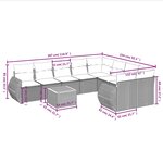 vidaXL Salon de jardin avec coussins 10 Pièces beige résine tressée